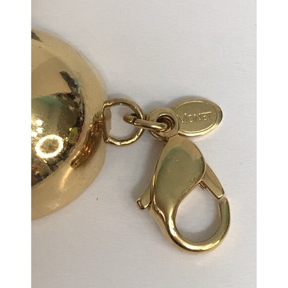 Vintage Monet Domed Link Bracelet Gold Plated Large Chunky Round Dome - Picture 9 of 10